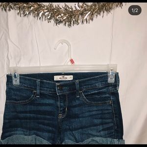 Dark jean hollister shorts